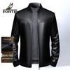 Fu Ting Men's Luxury Sheepskin Leather Baseball Jacket