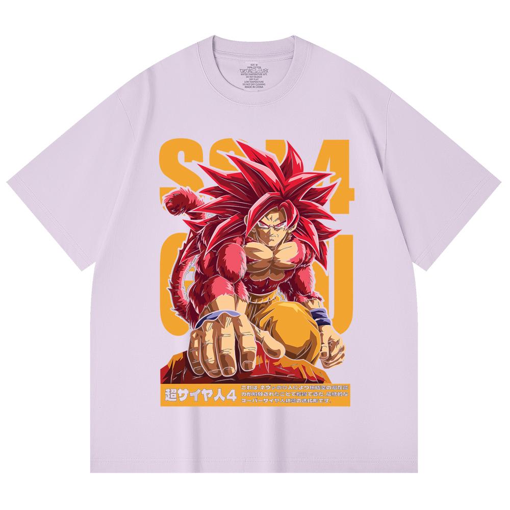 T-shirt unisex in cotone pesante 100% da 230 g/m² con stampa Dragon Ball V42 Goku SSJ4.