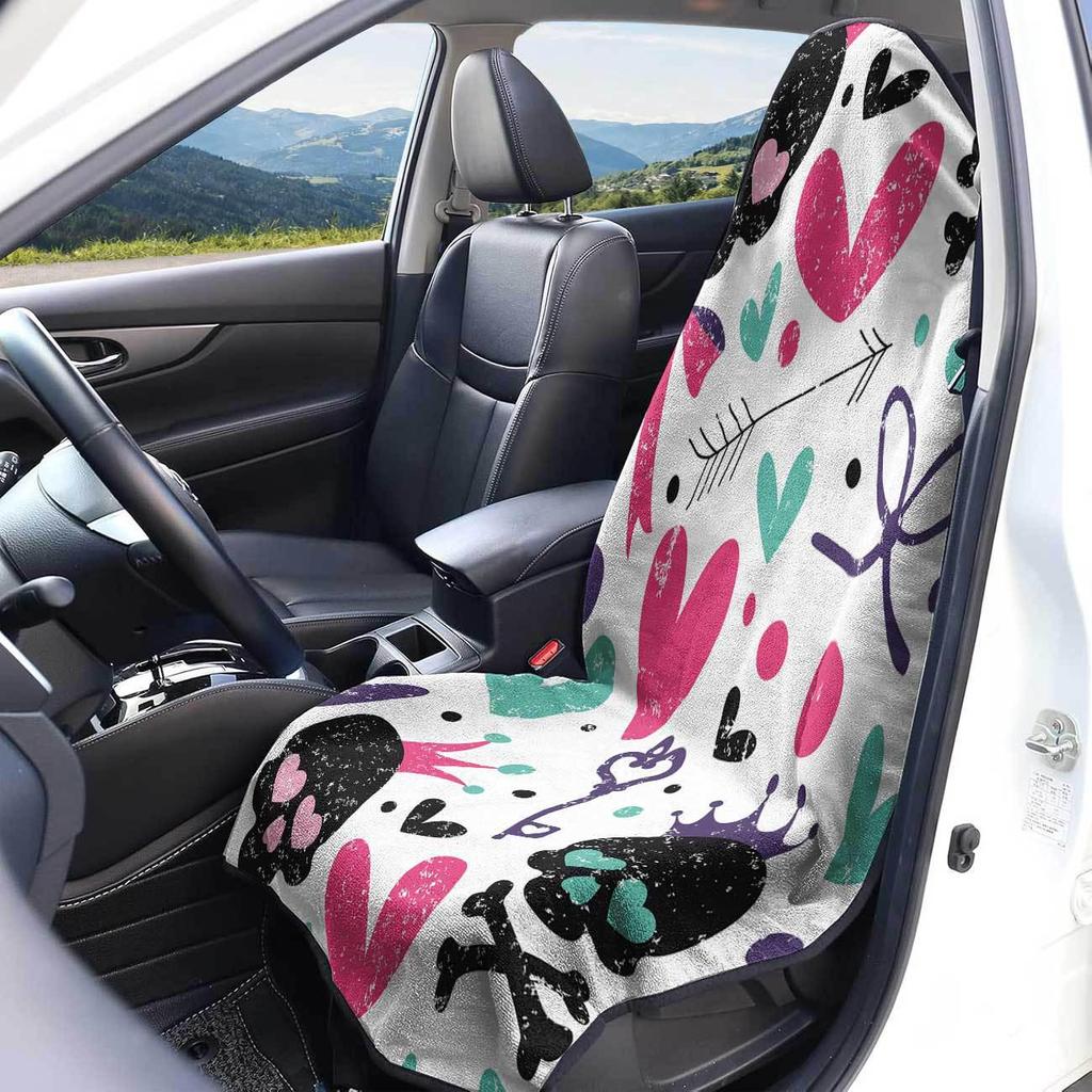 Universal Car Seat Towel Cover - Front Seat Protector for Gym & Workout, All-Season, Fits Most Vehicles