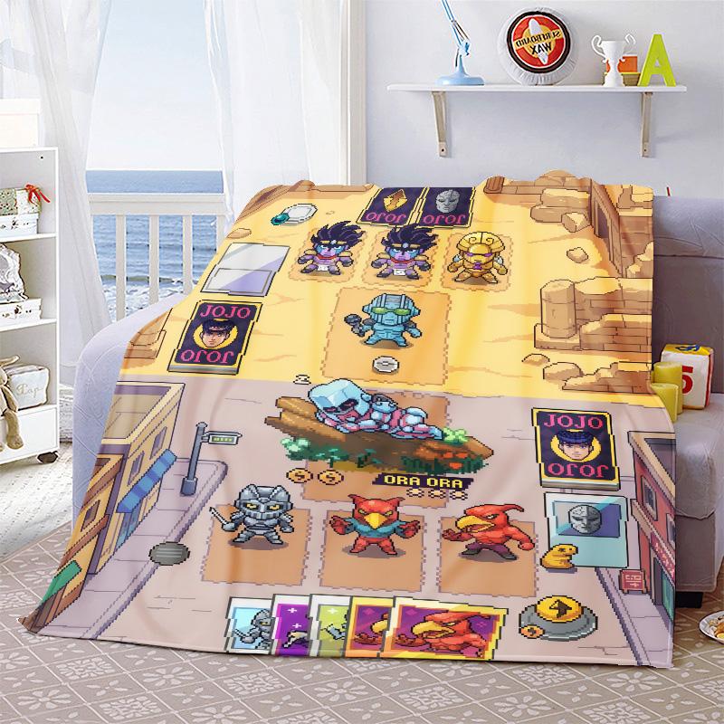 JoJo Bizarre Adventure Soft Warm Flannel Blanket Throw Cozy Lightweight Blanket for Bed Sofa Home Decor -QJY