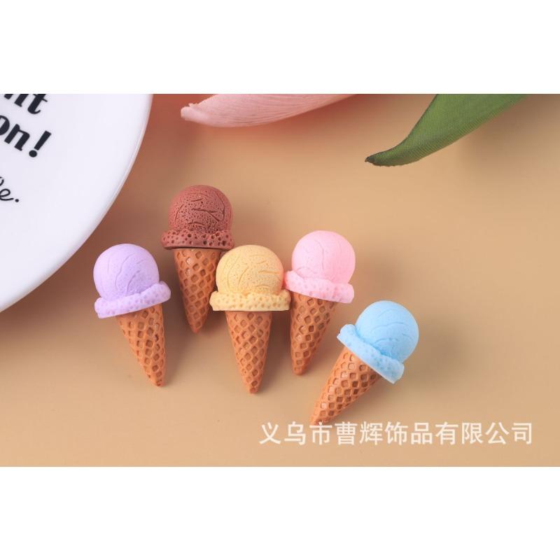 D Simulation Ice Cream Cone Resin Diy Pendant For Keychain Phone Chain