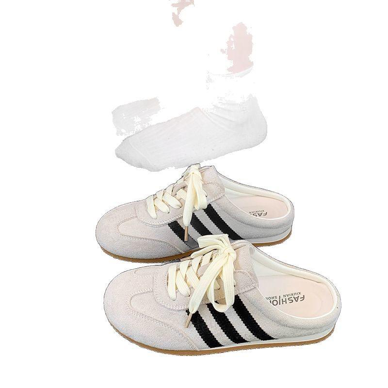 Baotou half slippers women wear new yellow women without heels and one pedal lazy