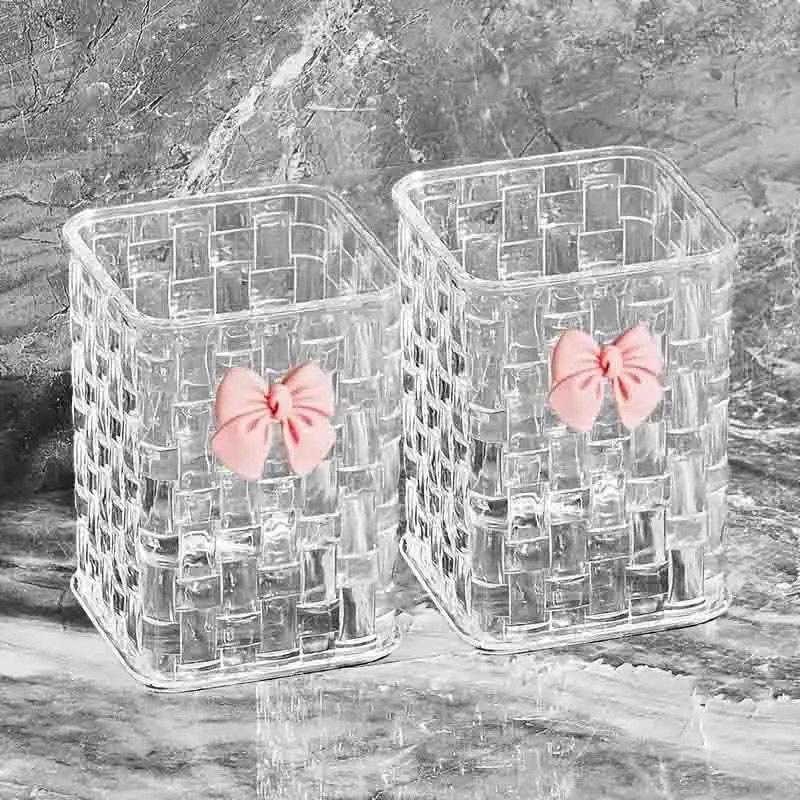 1 Stück transparente Acryl-Schreibtischaufbewahrungsbox, langlebig, Stifthalter mit Aufbewahrungskorb, geeignet für Büros und Wohnheime, tägliche Bedarfsartikel