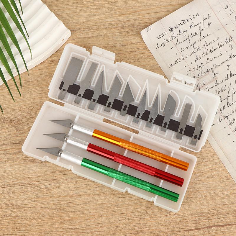 13Pcs Aluminum Alloy Carving Knives Precision Blades For Paper Cuttings Film Applications And Diy Craft Carving Sculpture Paper белый