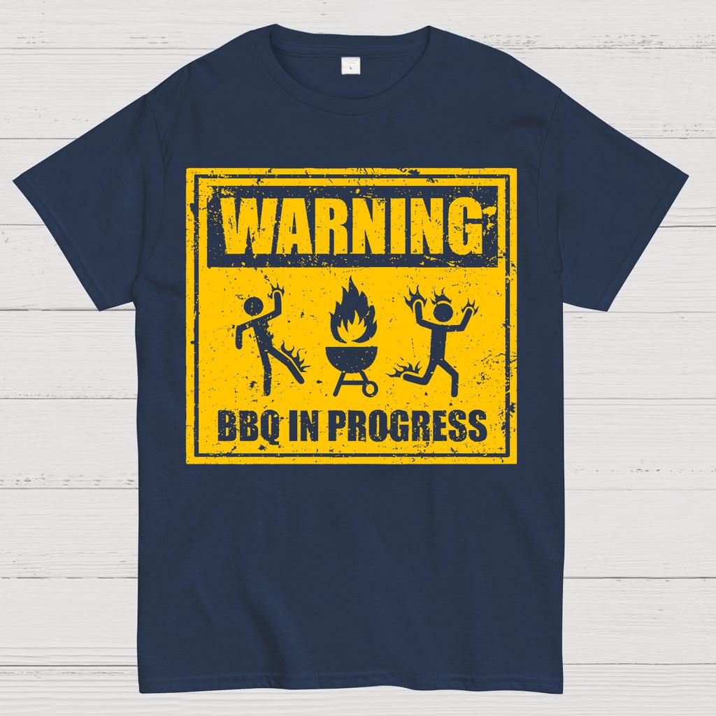 Warning BBQ In Progress Cotton Summer Casual Cool Loose T-Shirt