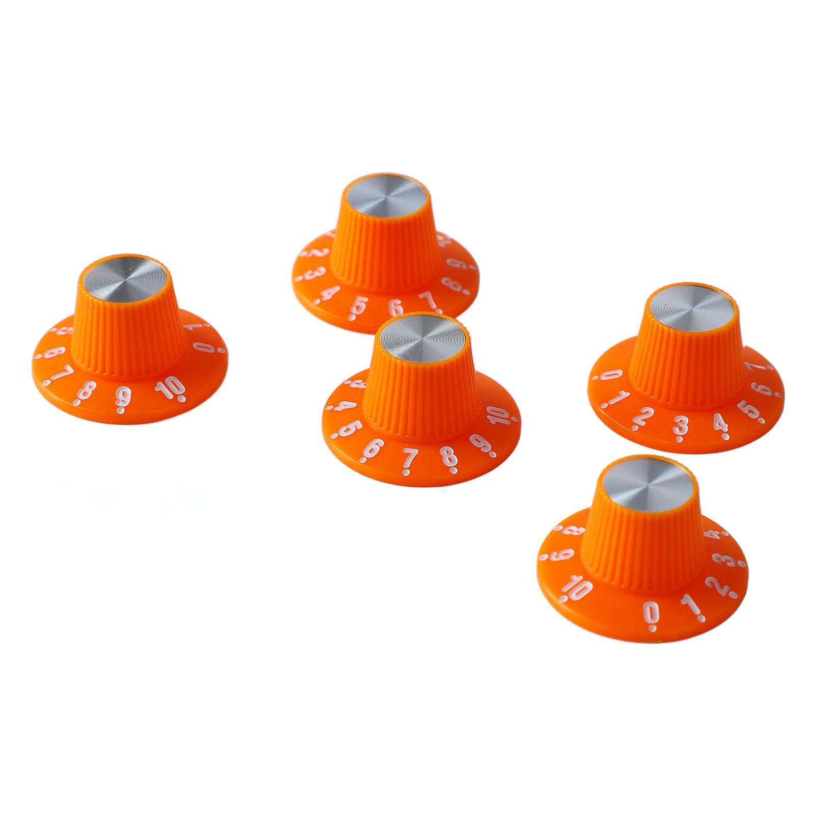 

5 шт. Пластиковая ручка управления гитарой с резьбовым краем, удобный захват, декоративный регулятор для электрогитары