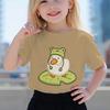 Duck In Frog Hat Cartoon Tshirts for Girl Boy Cute Duck Graphic Casual Tops Kawaii Animal Tee Cute Duck Design Toddler Wear