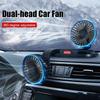 5/12/24V Portable Dual Head Car Fan 360° Rotation 2 Speed Electric Fan USB Air Circulation Fans For Dashboard Car Fan