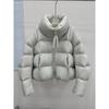 Womens Short Puffer Jacket 90% White Duck Down Warm Winter Coat Stand Collar Loose Fit Daily Wear