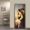 Renaissance Neoclassical Love God First Kiss Door Stickers Decorative Sticker Self-adhesive Waterproof Relief Wallpaper Mural Decor