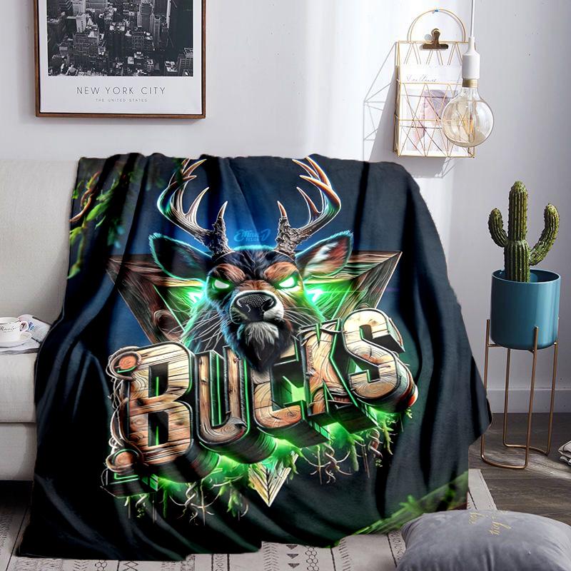 Bucks Team Logo Blanket Lightweight Flannel Bedding Blanket Perfect for Travel, Camping, Living Rooms, Offices, Sofas, Fan Christmas gift