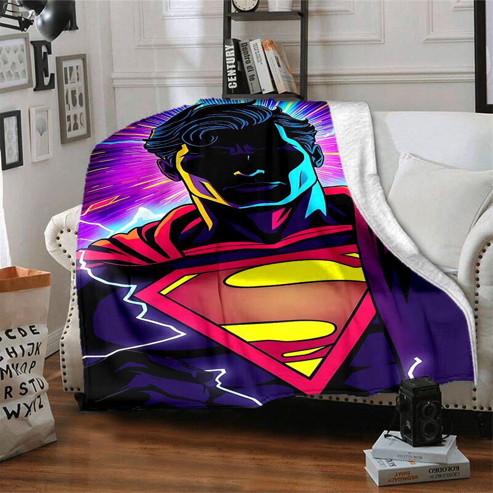 1 Stück Superman Flanell Überwurfdecke Weich, Warm & Gemütlich für Sofa, Bett, Büro und Reisen Vielseitig für Alle Jahreszeiten Geschenk, Weihnachtsgeschenk