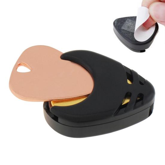 5 szt. Uchwyt na kostki gitarowe w kształcie serca Plastikowe etui na kostki do gitary elektrycznej akustycznej basowej ukulele Samoprzylepny kształt trójkątny Akcesoria muzyczne