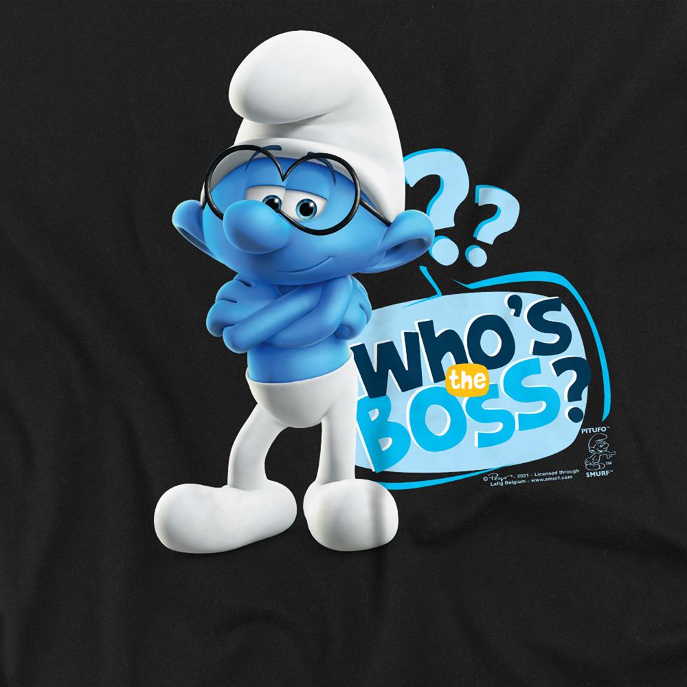 The Smurfs Unisex Adult WhoÂ´s The Boss? Brainy Smurf T-Shirt