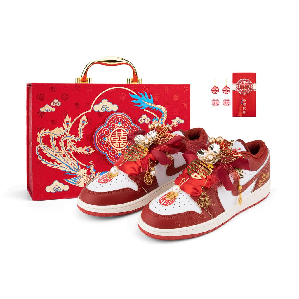 Jordan Air Jordan 1 Low Top Vintage Basketball Shoes Women's Red FJ3465-160(Team18-SBOX)