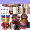 Cars Mcqueen Lightning Birthday Party Decorations Paper Cups Plates Party Favors Gift Bags Souvenirs Stickers Bracelets Keychain