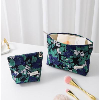 French Retro Jacquard Large Cosmetic & Toiletry Clutch