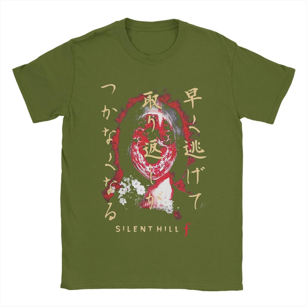 Silent Hill F Horror Game T Shirt for Men 100% Cotton Awesome T-Shirt Round Collar  Tee Shirt Short Sleeve Clothing Plus Size