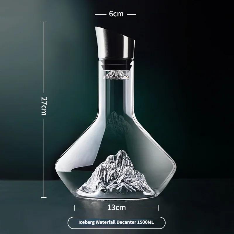1500ML Whiskey Decanter Wine Decanter Lead-free Crystal Glass Creative Quick Decanter Pot Red Wine Glass Set Wine Accessories