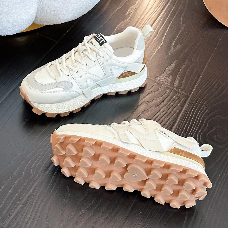 

Повседневная женская обувь на весну 2025 года, женские спортивные туфли с увеличением роста, модная и классическая повседневная белая обувь 40 грязно-белый