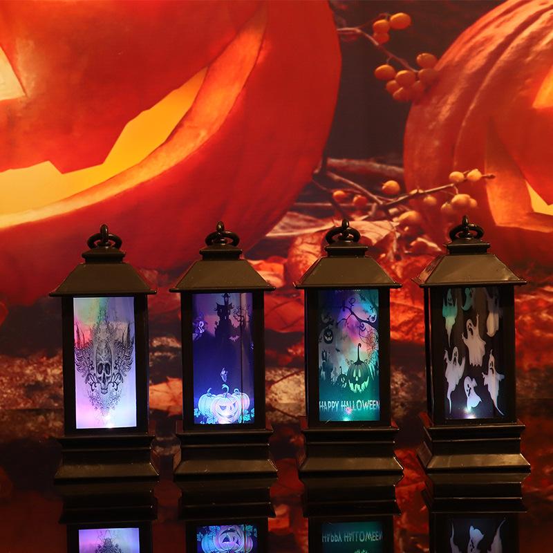 Halloween Wind Light Glowing Oil Lamp Holiday Decoration Atmosphere Props Party Pumpkin Lamp Scene Decor
