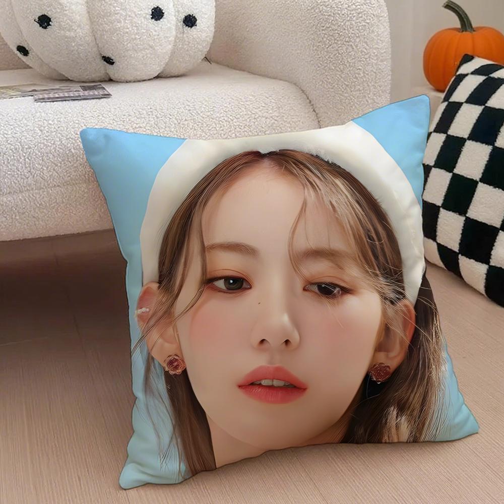 singer cute SSakura Miyawaki Cushion Cover Throw Pillow Cover Hidden Button Durable Polyester Chair Cushion