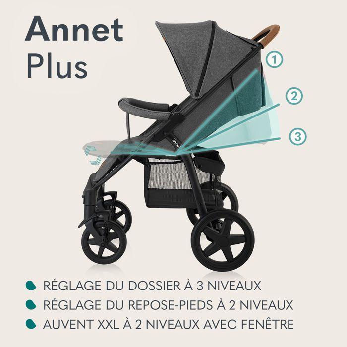 Poussette Canne Universelle LIONELO Annet Plus - Jusqu'à 22 Kg - Sécurité 5 Points D'attache