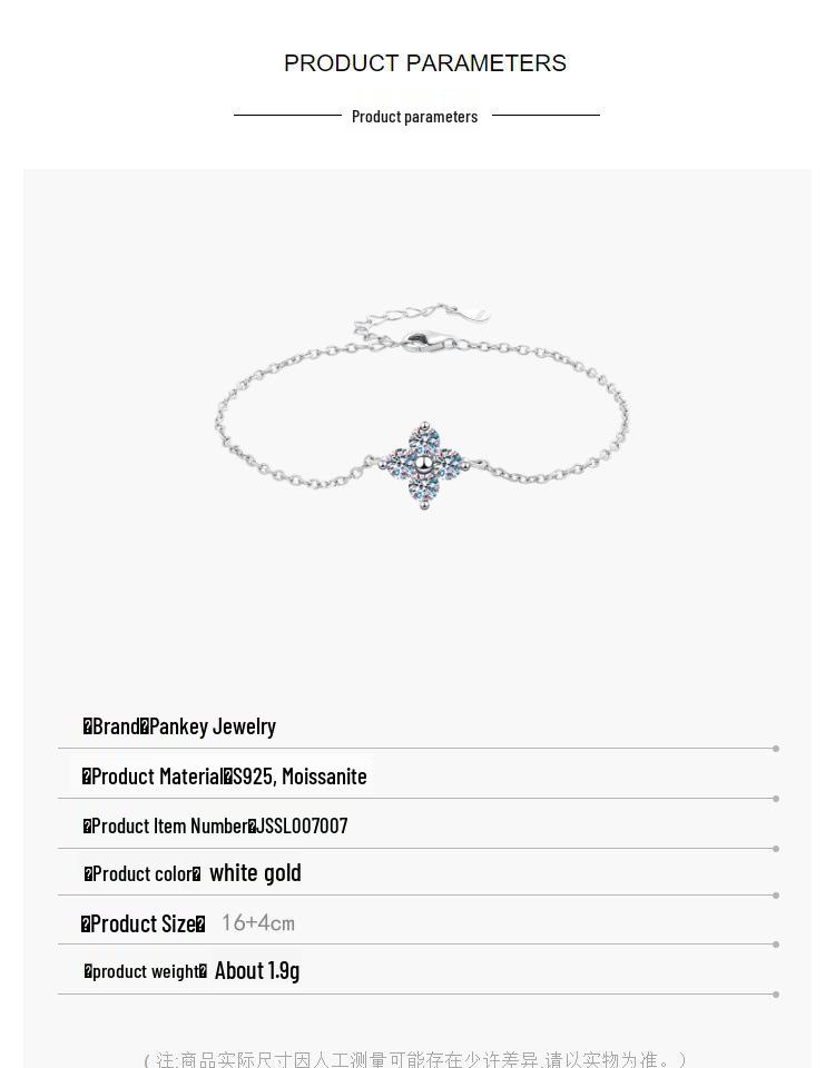 S925 Sterling Silver Moissanite Four-Leaf Clover Bracelet - Elegant, Versatile, Luxury Women’s Jewelry