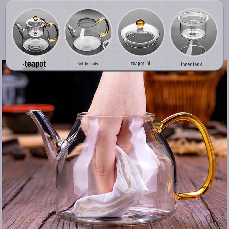 TLAKEHO High Borosilicate Glass Teapot