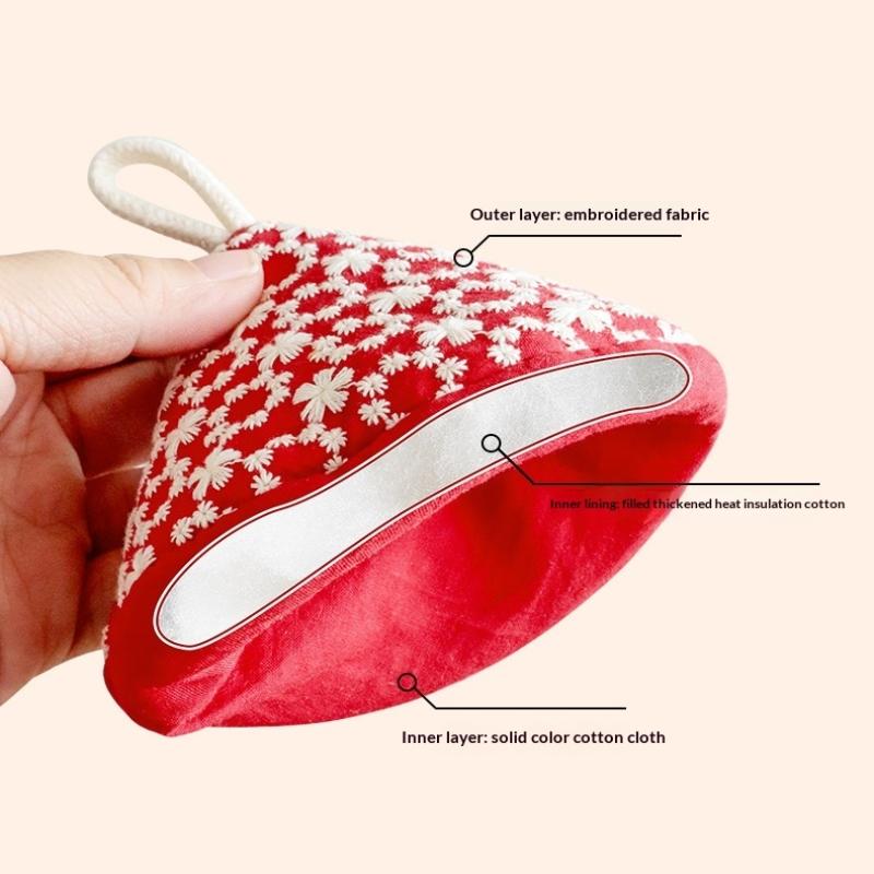 Mini Triangle Microwave Oven Glove High Temperature Resistant Thick Cotton Pot Cloth Cover for Baking Cooking Hot Pot Transfer