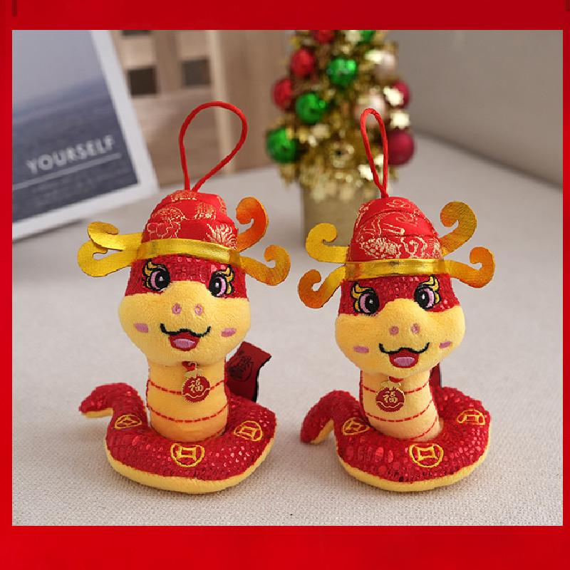 Knuffelslang Speelgoed Voor 2025 Jaar van de Slang Feestelijk Cadeau Aanpasbaar Logo Rode Kleur