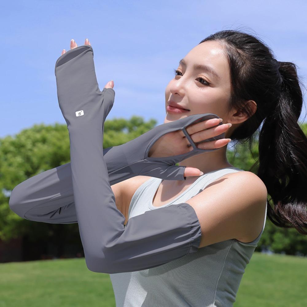 Full Wrap Sunscreen Sleeve Anti-UV Cycling Sleeve Gloves Breathable Ice Silk Sleeves Outdoor