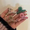 Mini Small Size Grab Clip French Colored Wool Winding Grab Clip Dot Hair Grab Female Shark Clip