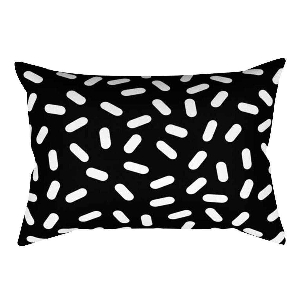 Classic Fashion Black and White Striped Geometric Rectangle Embrace Pillowcase Sofa Living Room Home Decor Cushion Cover