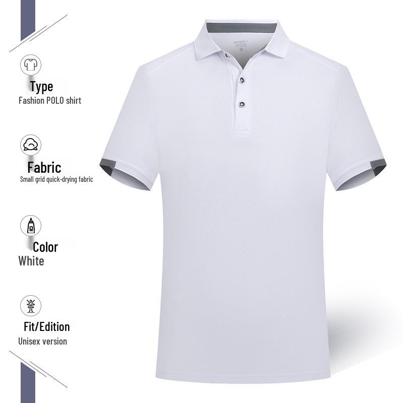 Unisex Custom Logo Quick-Dry Ice Silk Polo T-Shirt for Work & Events – Short Sleeve, Summer Style