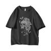 Gothic Floral Skull Aesthetic Oversized Short Sleeve O Neck T Shirt Graphic Print 100 Cotton Vintage Women Tops clothes Summer