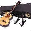 1/12 Scale Guitar with Stand and Case Musical Gift Instrument for Ornaments