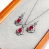 Gessen High-End Women's Earrings & Pendant Set – Versatile Inlaid Style for Weddings & Anniversaries