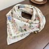 Silk Scarf Neck Tie Small Square Scarf New Women's Cotton Linen High-end Magnetic Buckle Scarf Stylish Elegant Warm Neck Scarf