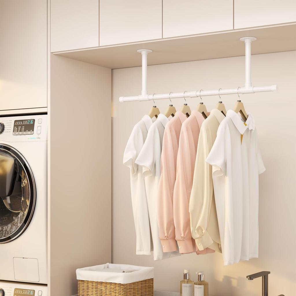 IBUYKE Iron Industrial Pipe Clothes Hanger 92cm Antique Hanging JPTYJ006W Rack, Bar, Wide, Style, Wall-Mounted, Steel, Space-Saving, DIY,