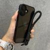 Luxury Candy Color Bumper With Lanyard Phone Case For iPhone 17 16 15 14 13 12 11 Pro Max Plus Clear Acrylic Shockproof Cover