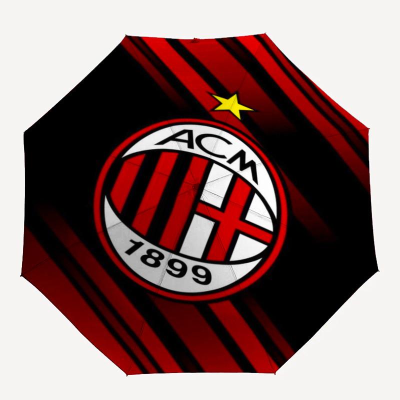 AC Milan Theme Automatic Umbrella, Lightweight & Portable, 8 Rib, Perfect for Outdoor Travel, Birthdays, Christmas, Gifts.