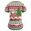 Women's Casual 3/4 Sleeve Neck Christmas Print Top for Holiday Parties