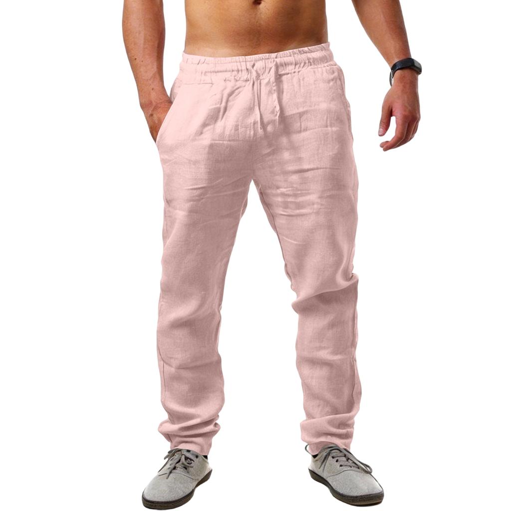 Men's Cotton And Linen Multi-color Casual Pants
