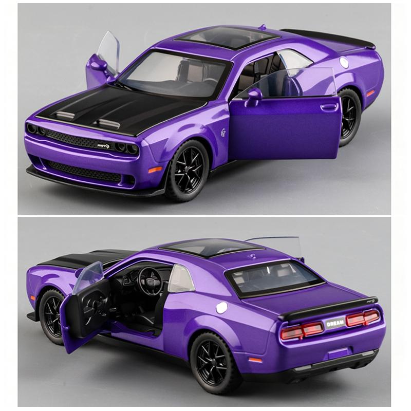 1:32 Challenger Srt Car Model Alloy Die-Cast Simulation Hellcat Muscle Sports Car Model Boy Toy Car Holiday Birthday Gift