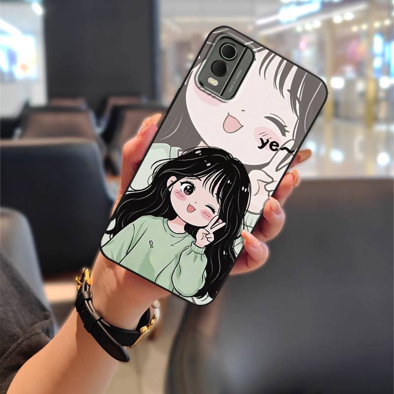 Durable Back Cover Phone Case For Nokia C32 Full wrap Anti-knock Fashion Design Soft case Graffiti Silicone TPU Cute