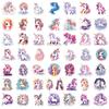 50 Cartoon Unicorn Doodle Stickers Guitar Notebook Suitcase DIY Waterproof Stickers
