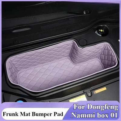 For Dongfeng Nammi Box 01 Nappa Leather Car Front Trunk Mat Bumper Pad Hood Anti-Scratch Car Frunk Cargo Organizer Storage Pad