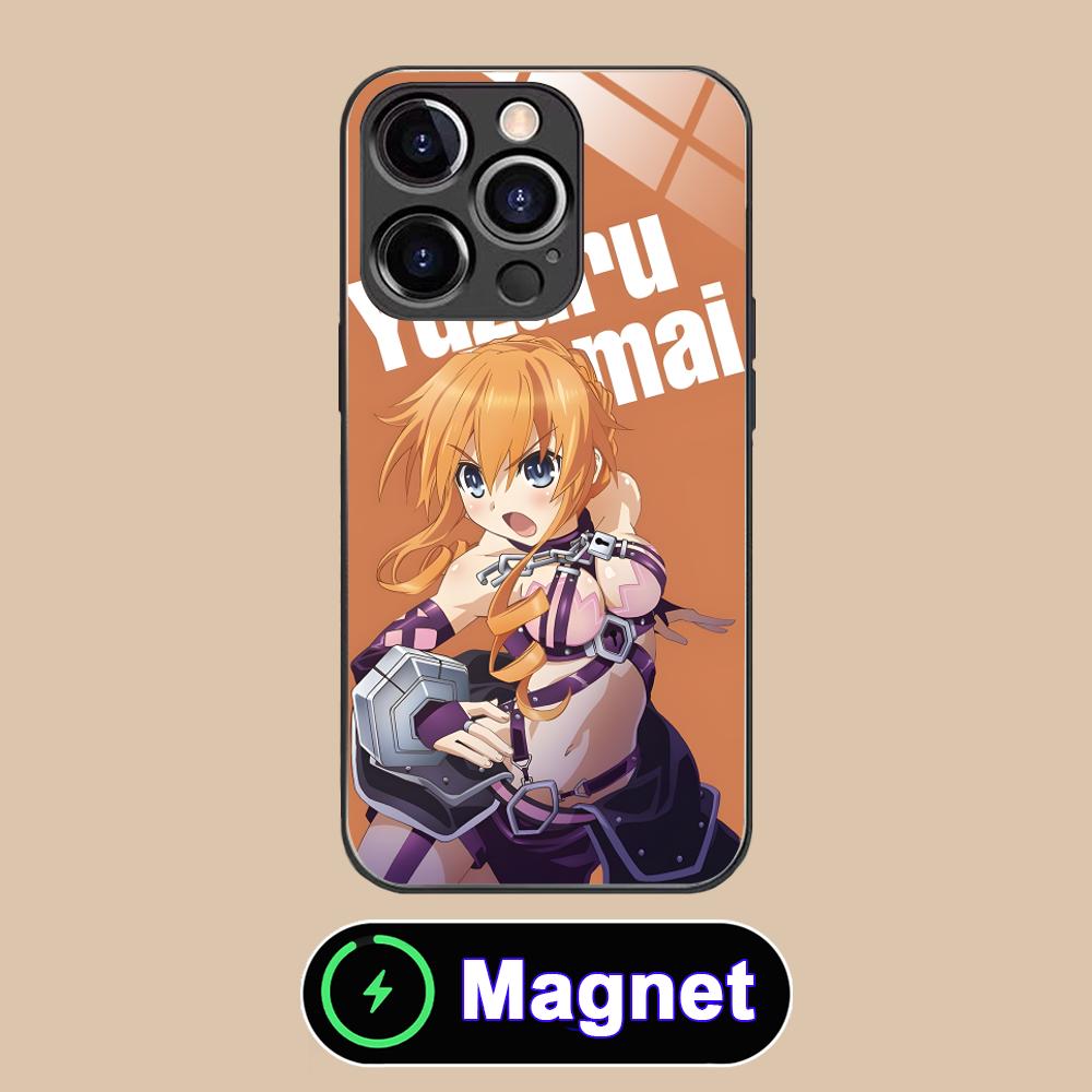 Date a Live Yamai Kaguya Glass MagSafe Mobile Phone Case for iPhone 17 16 15 14 13 12 11 Air Pro Max Plus Mini Colorful Cover