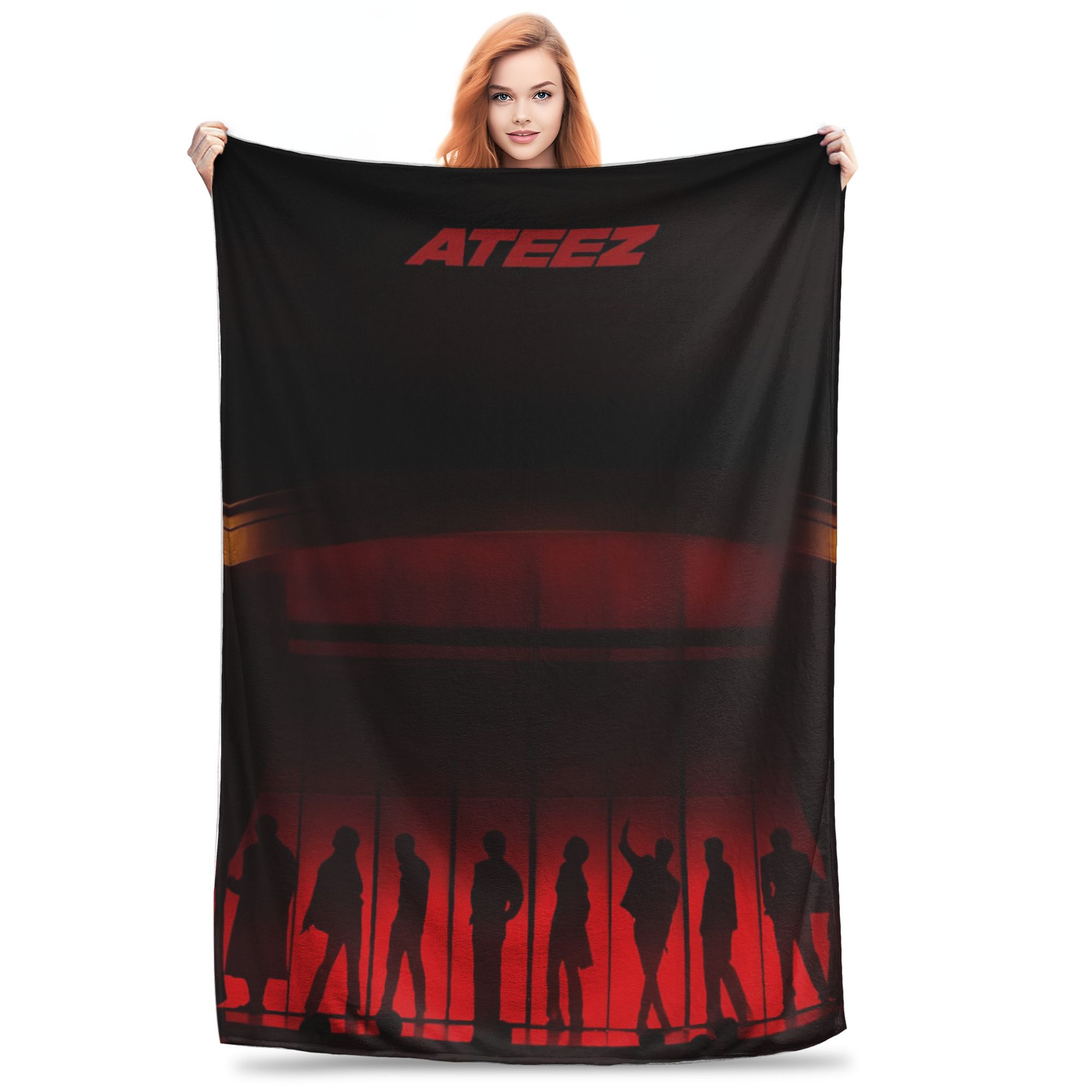 Soft Warm BlanketKids Decorative Kpop Ateez Band Throw Blanket  Flannel Bedspread For Living Room Funny Sofa Bed Cover 100x150cm